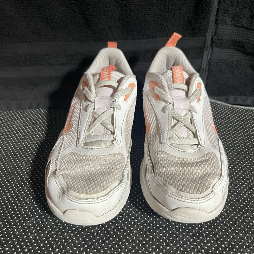 Girls Nike White and Orange Sneakers Modern Athletic Design